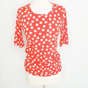 Vince Camuto Red/White Geometric Top Size …